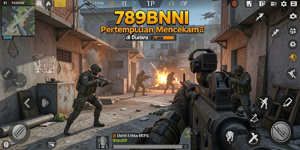 Tangkapan layar gameplay 789BNI menunjukkan aksi tembak-menembak yang intens.