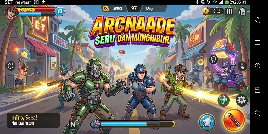 Screenshot 9ET yang menampilkan aksi seru gameplay Arcade.
