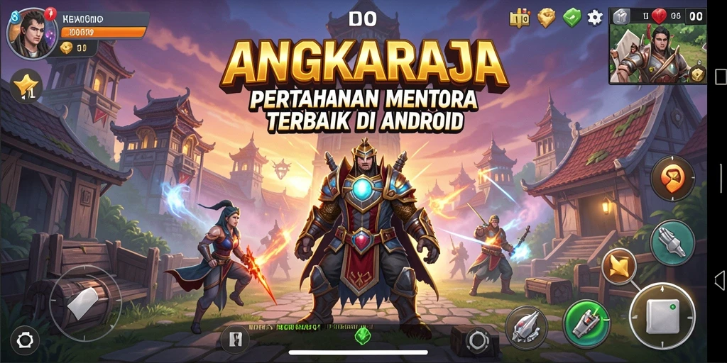 Tampilan menara pertahanan yang menarik dan strategis dalam ANGKARAJA.