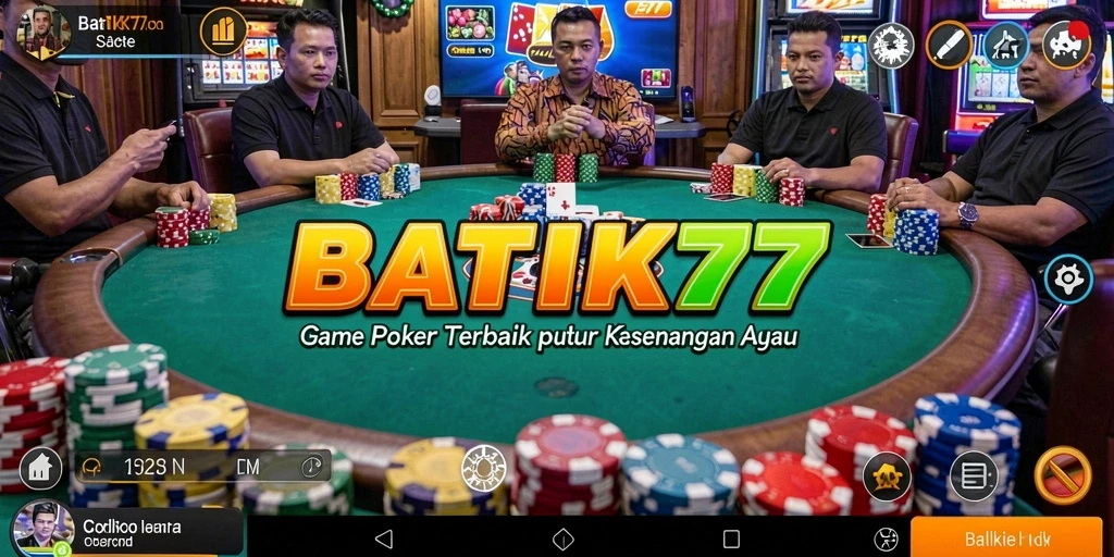 Tampilan gameplay BATIK77 yang menarik dengan pemain poker aktif.