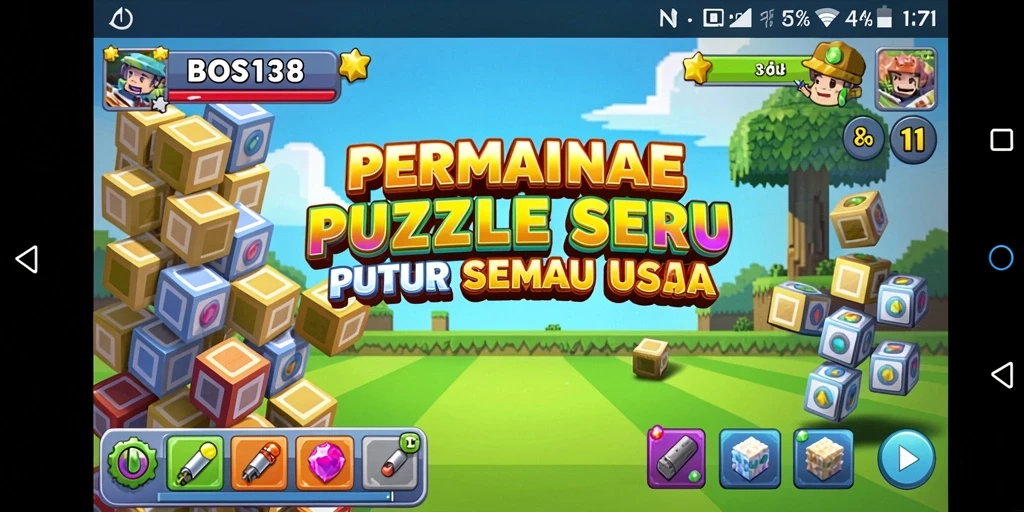 Tampilan gameplay <strong>BOS138</strong> yang menarik dengan berbagai puzzle menantang.