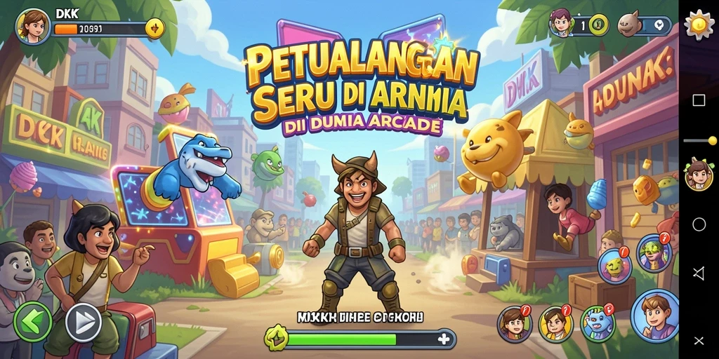 Tampilan menarik dari gameplay DKK dengan karakter dan level yang seru.