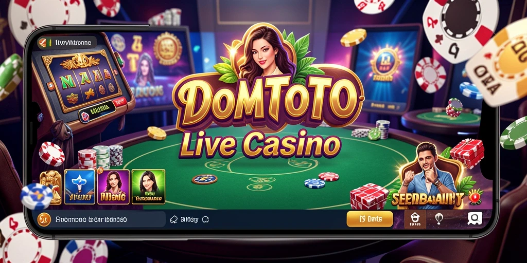 Tampilan gameplay Live Casino yang mendebarkan di DOMTOTO.