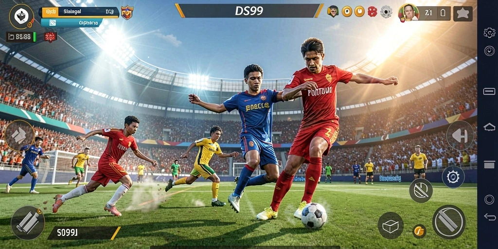 Tampilan gameplay DS99 yang dinamis dan menarik.
