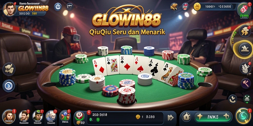 Tampilan gameplay QiuQiu yang seru di GLOWIN88.