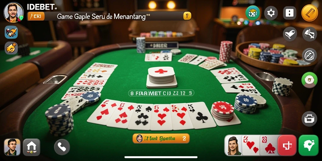 Tampilan gameplay Gaple yang menarik dan seru di IDEBET.