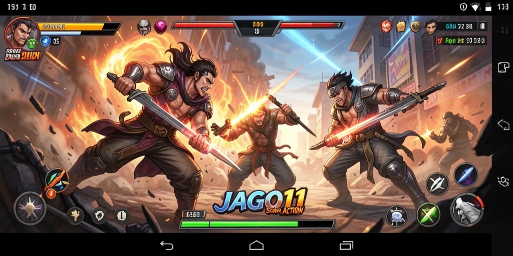 Tampilan gameplay JAGO11 yang menegangkan dan seru.