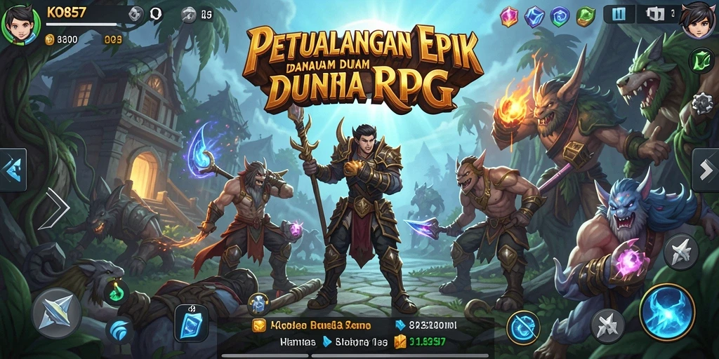 Tampilan gameplay epik di dunia RPG yang menakjubkan.