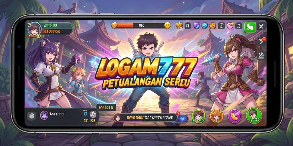 Tampilan seru dari gameplay LOGAM777 yang penuh aksi karakter Anime.