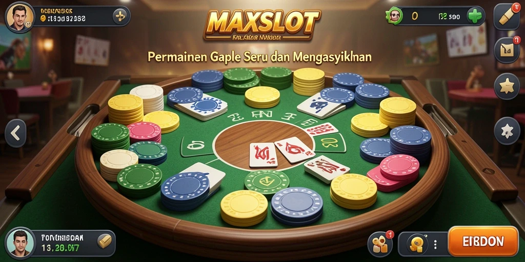 Tampilan gameplay Gaple yang seru di MAXSLOT.