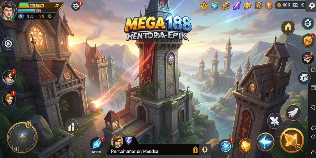 Gambaran tampilan gameplay menara pertahanan yang menegangkan.