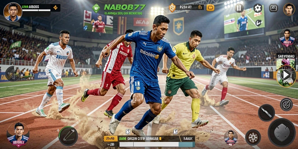 Tampilan gameplay seru dari NABOB77 dengan aksi olahraga yang menarik.