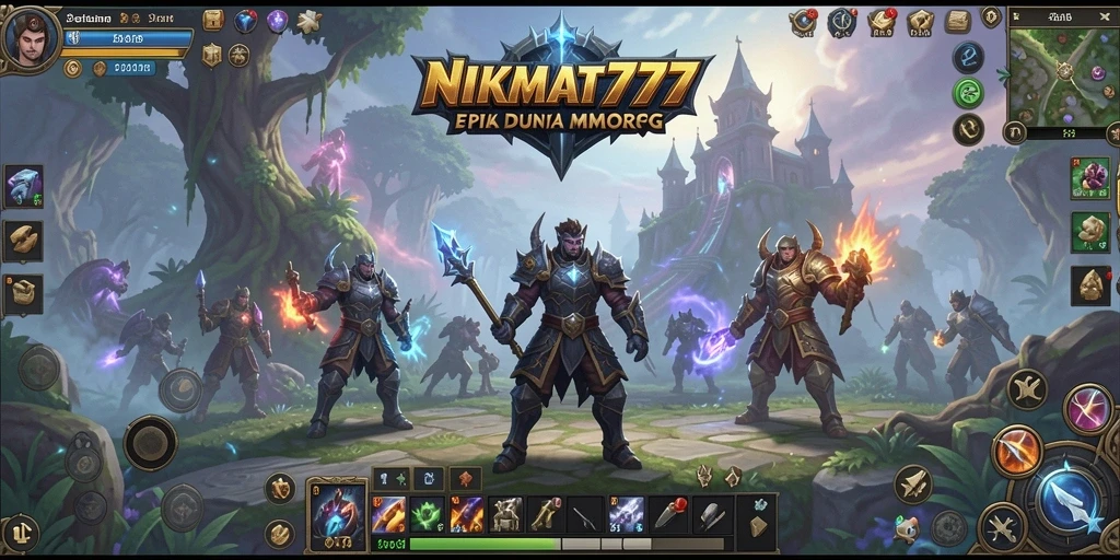 Screenshot NIKMAT777 menampilkan pertarungan epik antar karakter dalam dunia fantastis.