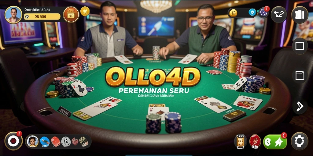 Gameplay seru OLLO4D dengan suasana poker yang mendebarkan.