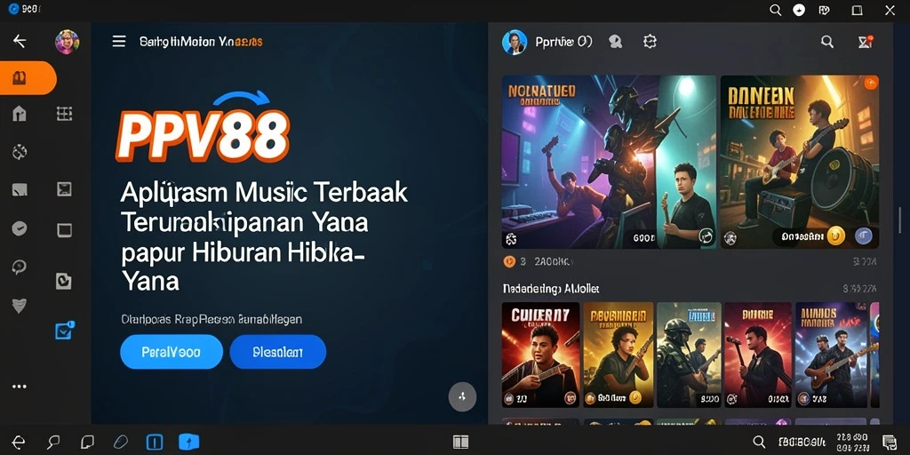Tampilan utama PPV88 dengan berbagai pilihan musik dan gameplay menarik.