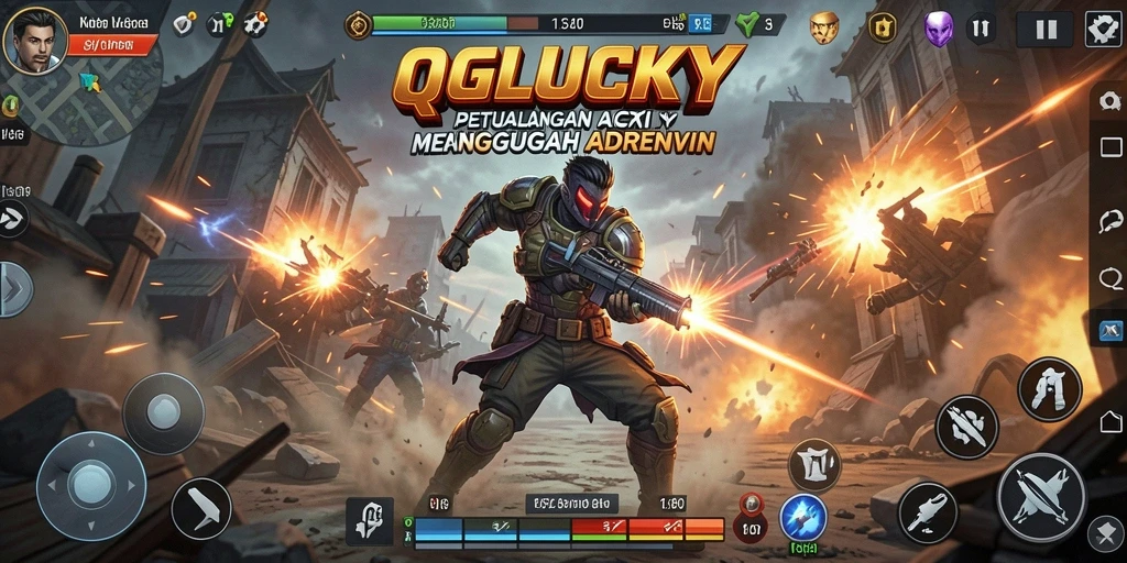 Tampilan gameplay dinamis dan seru dari QGLUCKY.