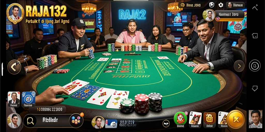 Tampilan gameplay Poker yang mendebarkan dari RAJA132.