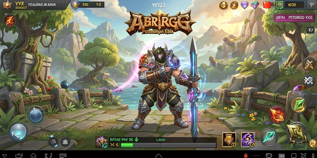 Screenshot utama YY123 menampilkan aksi seru dalam gameplay ARPG.
